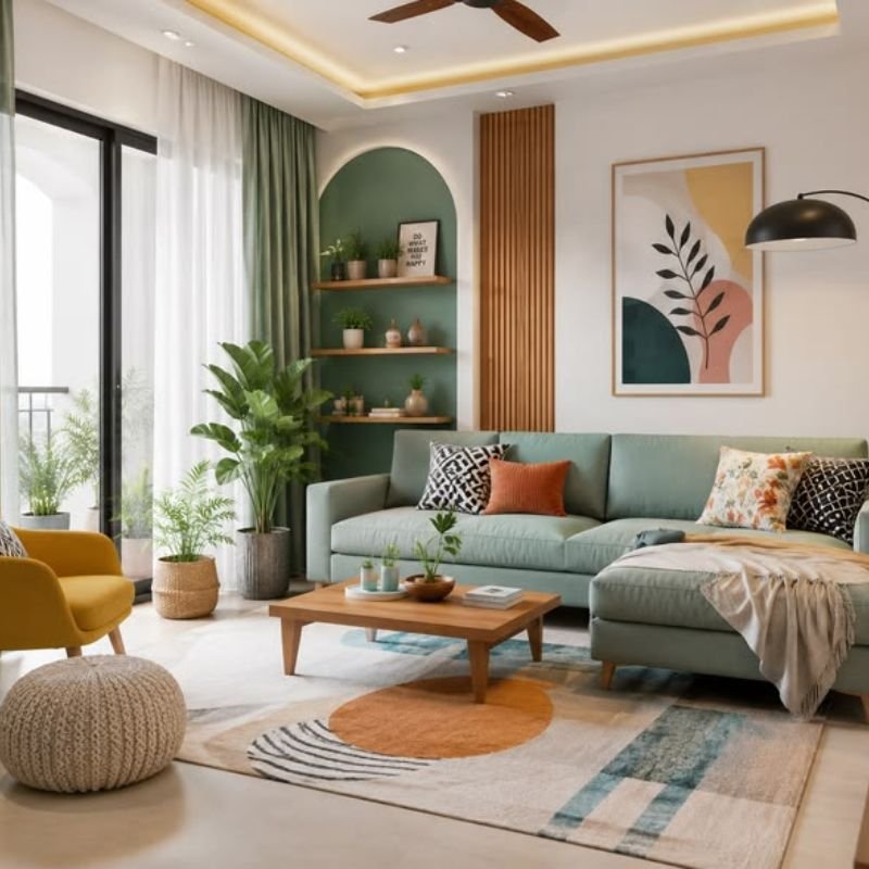 Neutral living room color palette
