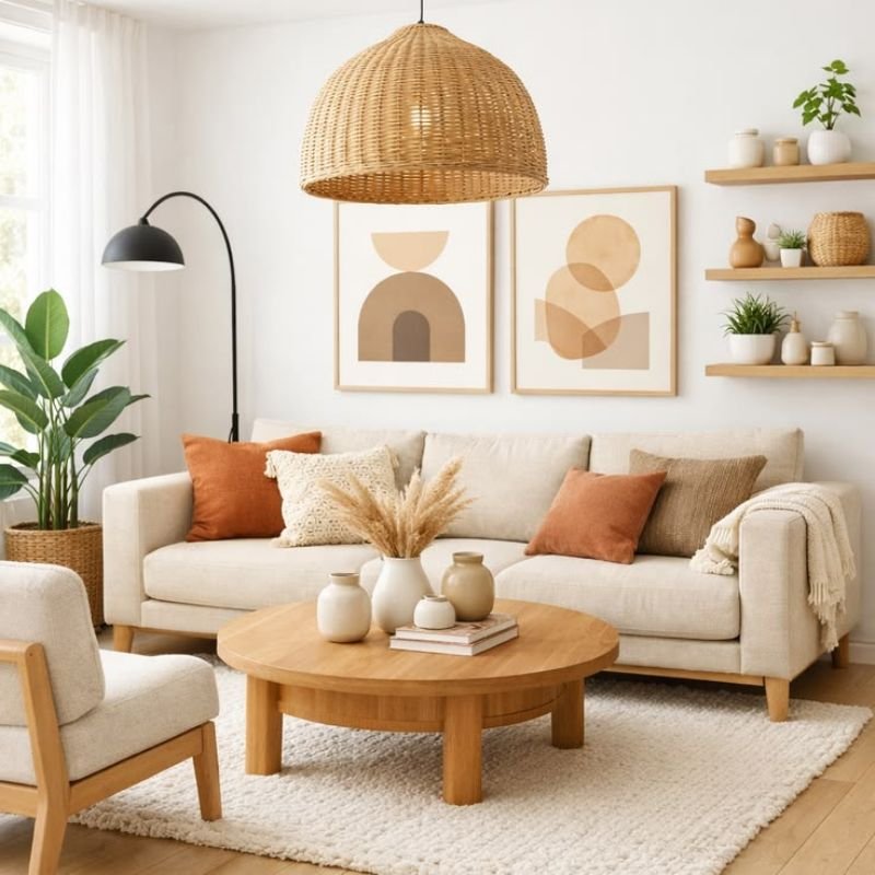 Indoor plants in a modern living room