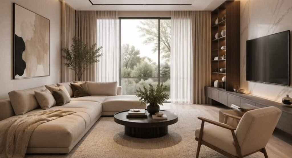 Decorative pillows and modern wall art