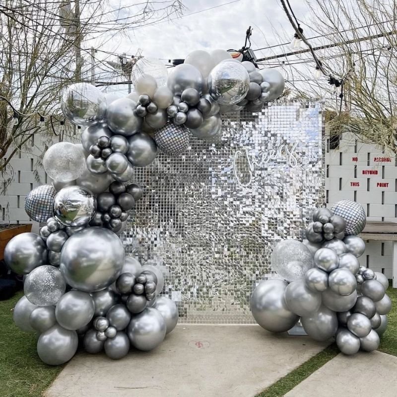 Matte and chrome balloons showing soft and reflective textures