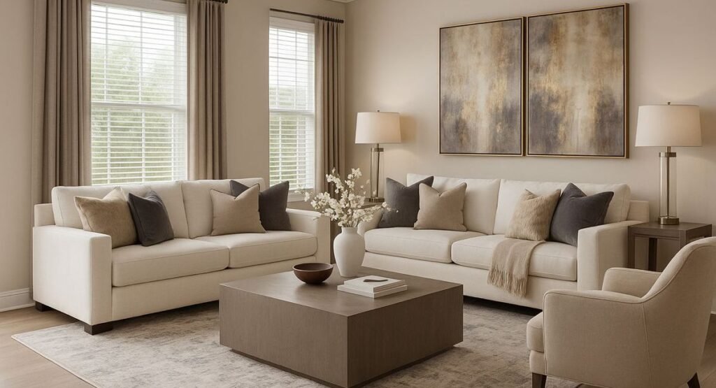 Modern living room decor with stylish furniture