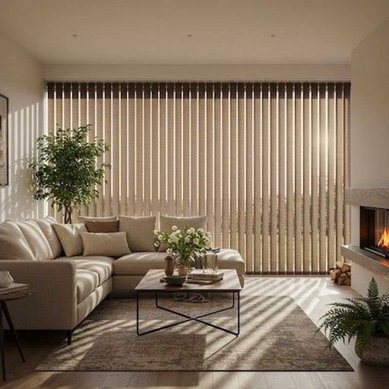 Elegant floor-length curtains in a modern living room