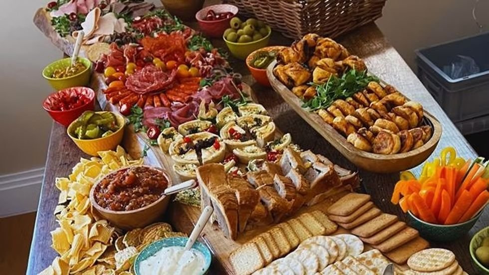 graduation party food ideas grazing table snacks setup