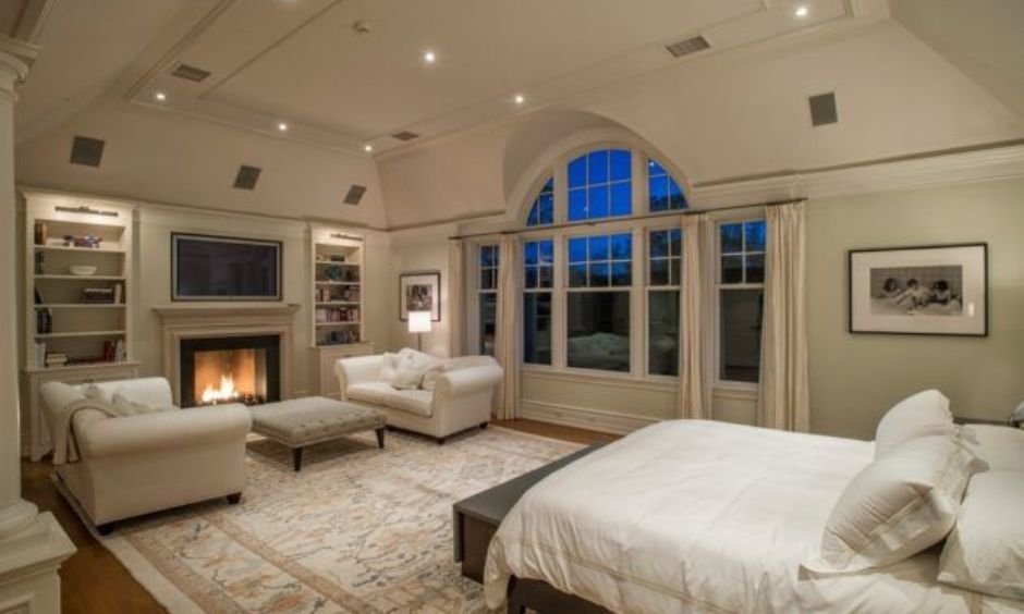 master bedroom size layout with king bed seating area and spacious design