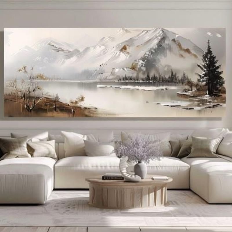 large framed wall art for living room above sofa design