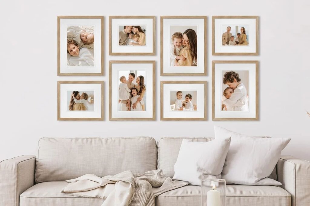gallery wall decor ideas with photo frames layout