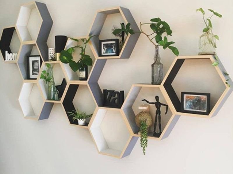 Geometric wood wall art modern pattern