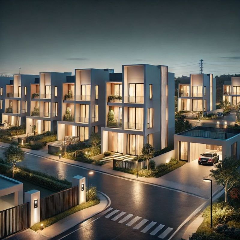 high demand rental 3 bedroom apartments in urban city skyline residential area