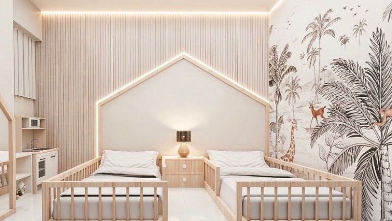 Well styled kids bedroom sets with balanced colors and cozy decor”