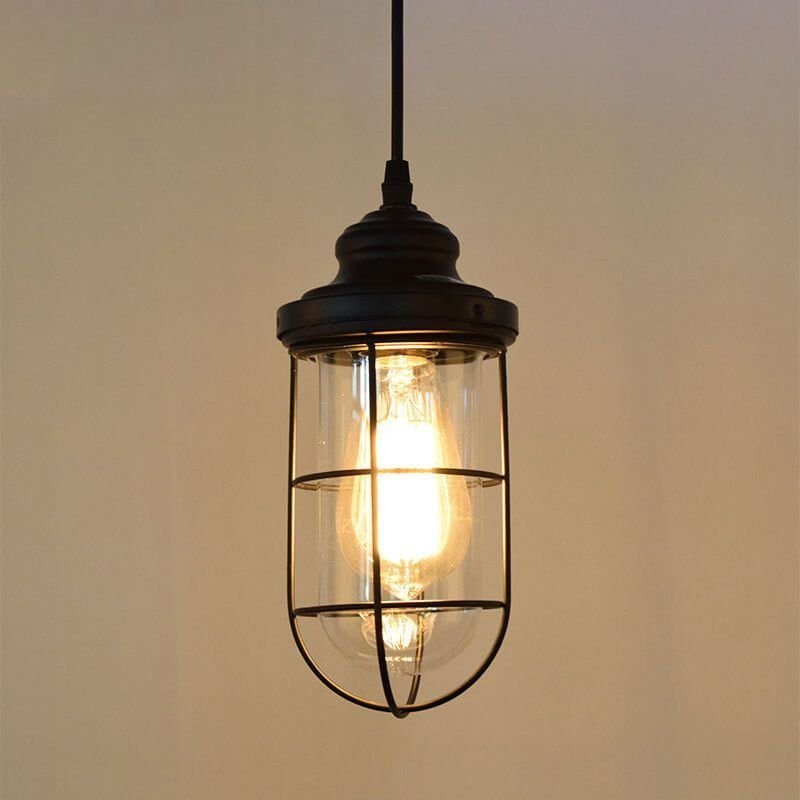 industrial outdoor wall light with cage and edison bulb
