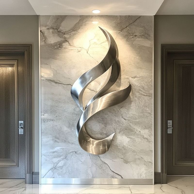 wrought iron wall art on exposed brick wall industrial style decor