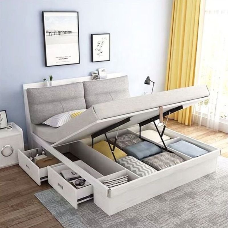 Kids bedroom sets with storage options and different material choices”