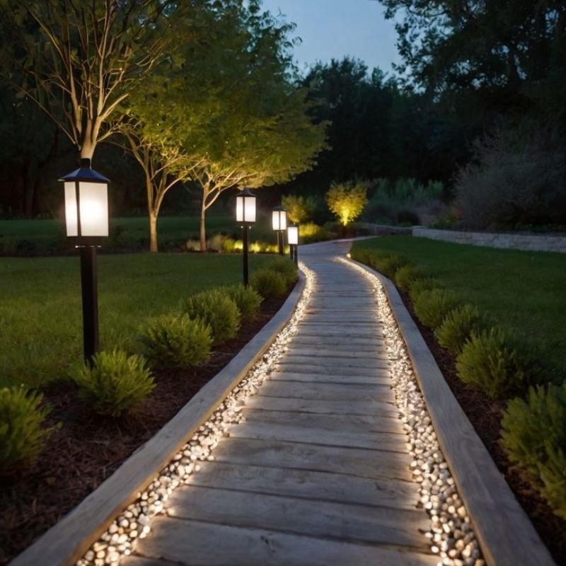 solar pathway lights garden decor ideas