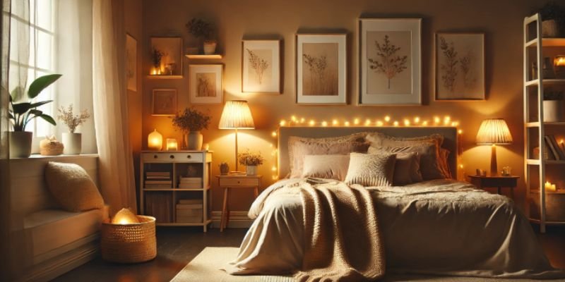 feng shui bedroom lighting with warm soft bedside lamps for relaxation