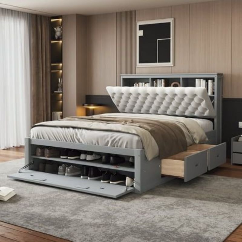 multifunctional furniture in 2 bedroom apartment sofa bed and storage bed