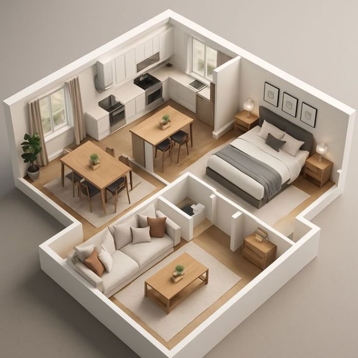 private bedrooms in 3 bedroom apartments showing family privacy and comfort layout