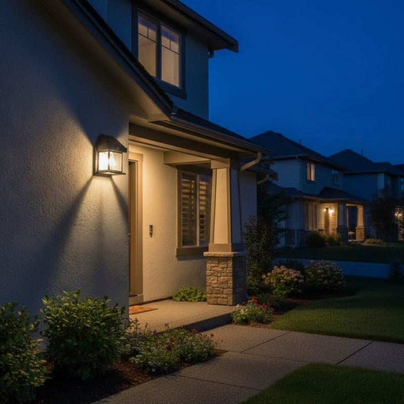 motion sensor outdoor wall light for home security at night