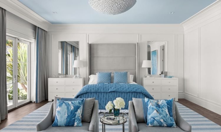 Properly arranged king size bedroom set layout with balanced furniture placement