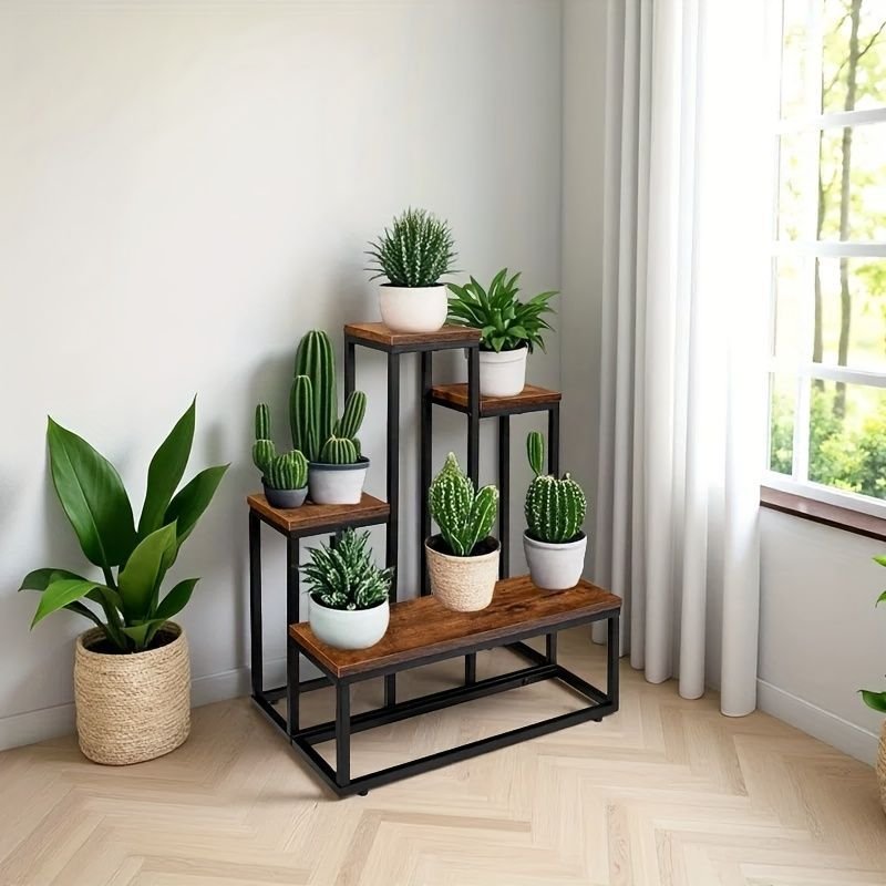 tiered indoor plant stand for small spaces