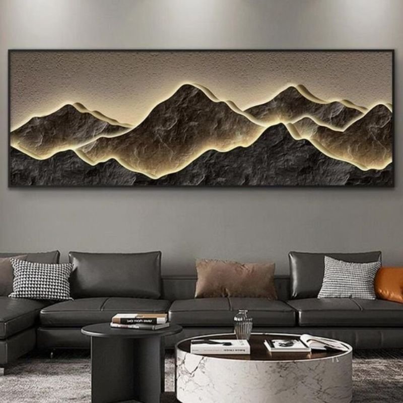 wooden framed wall art for home decor warm interior style