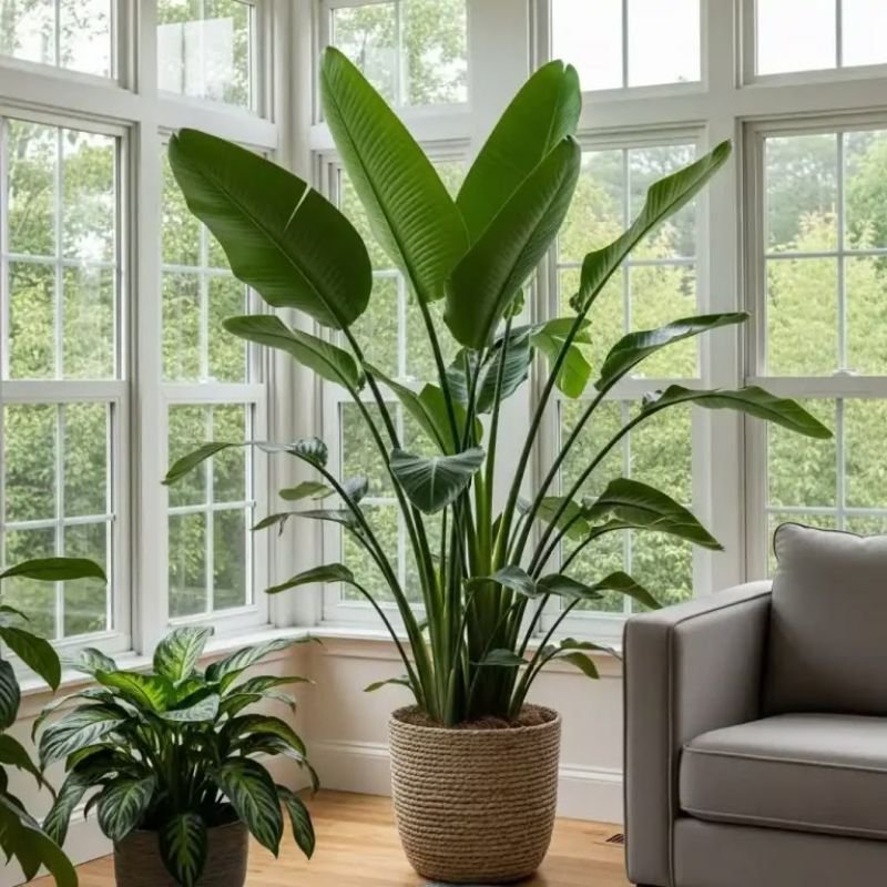 bird of paradise plant large indoor tropical plant in living room
