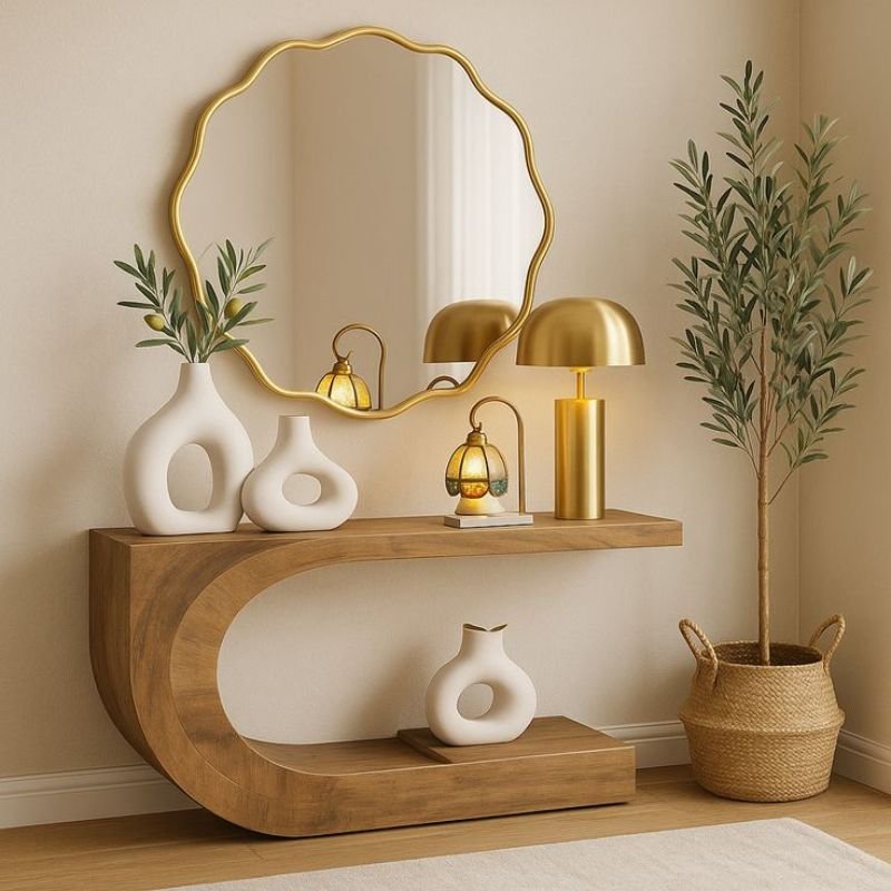 “Art Deco vintage home decor with gold accents and geometric design”