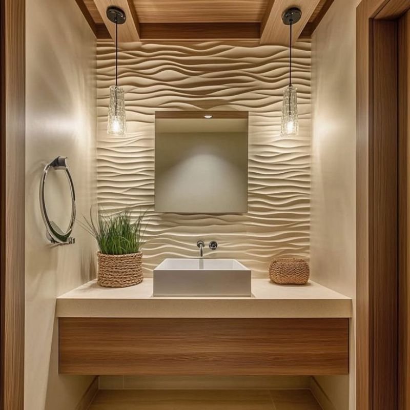 Bathroom feature wall tile design