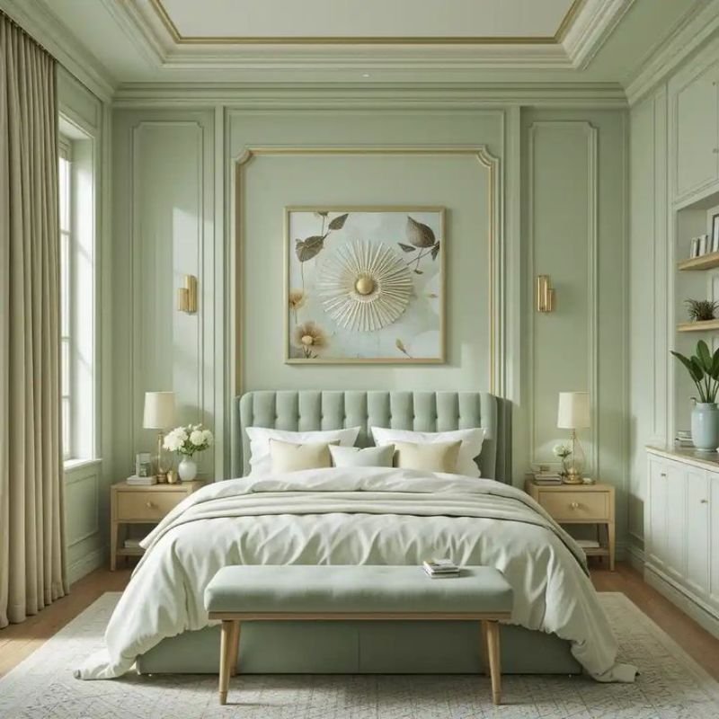 calm bedroom accent wall ideas with neutral colors
