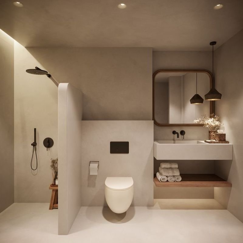 “Proper placement of a bathroom dehumidifier near a shower”