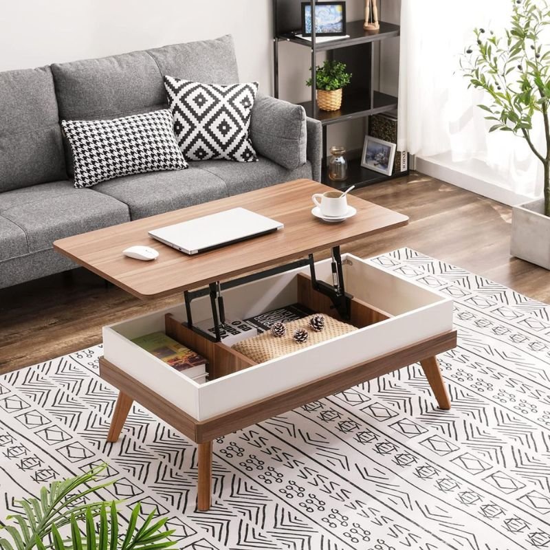 Coffee table with drawers and lift top storage for living room