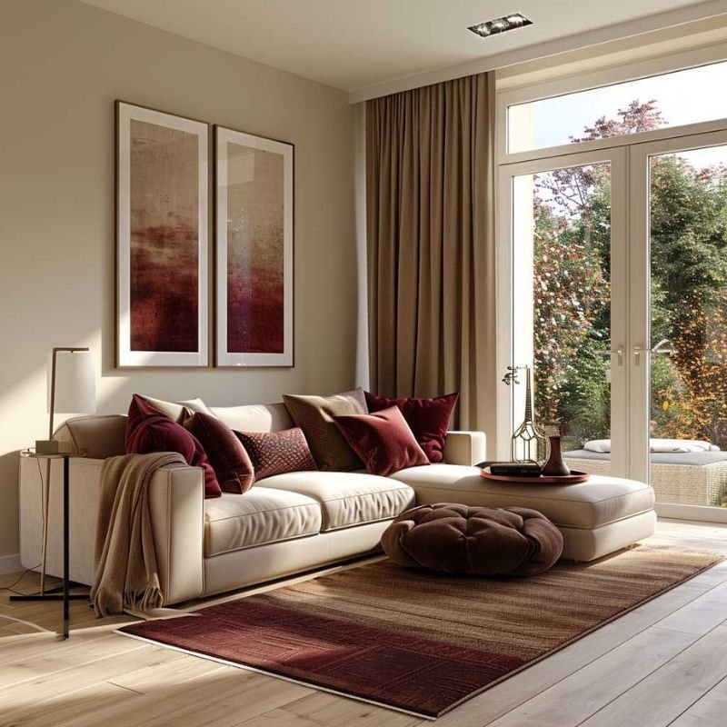 accent wall color ideas showing warm and cool tones