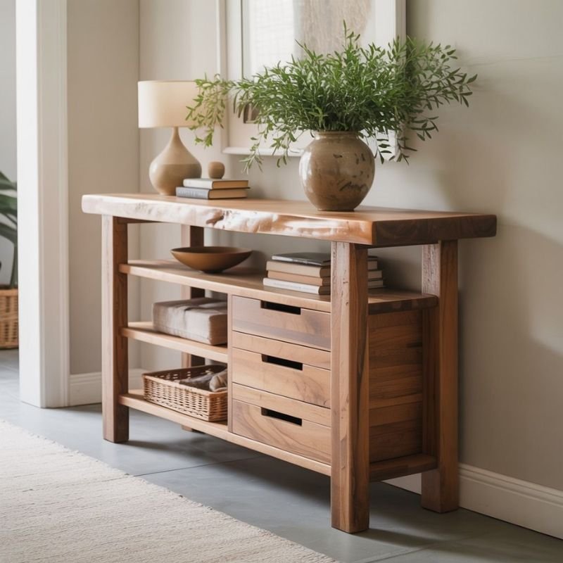 “entryway furniture table console with storage drawers”