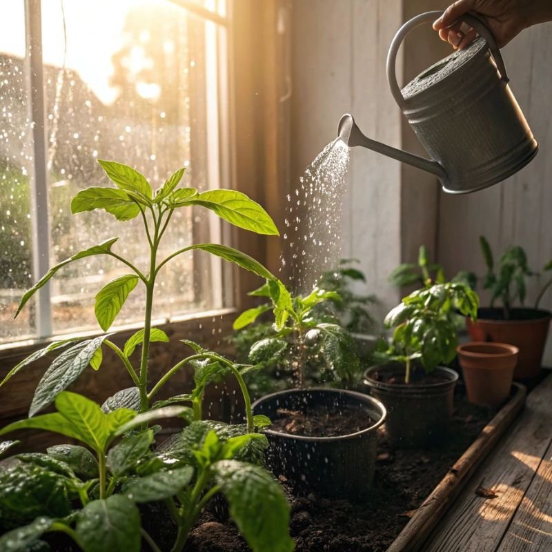 how to water large indoor plants correctly to avoid overwatering