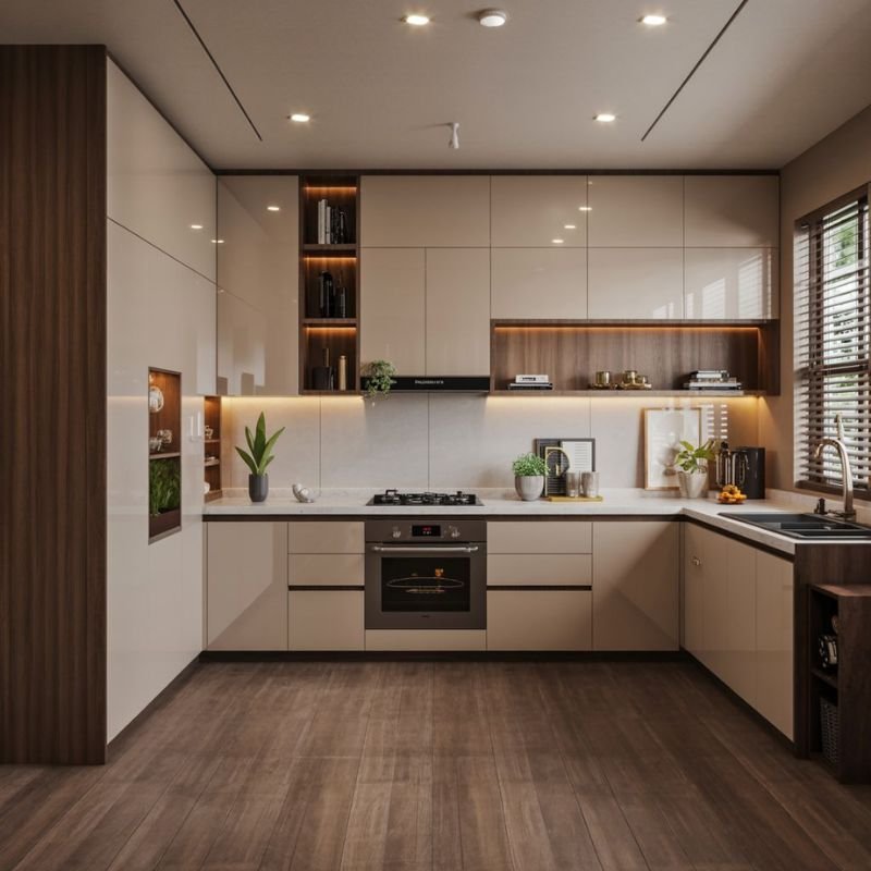 2025 home kitchen trends with Japandi style and two tone cabinets