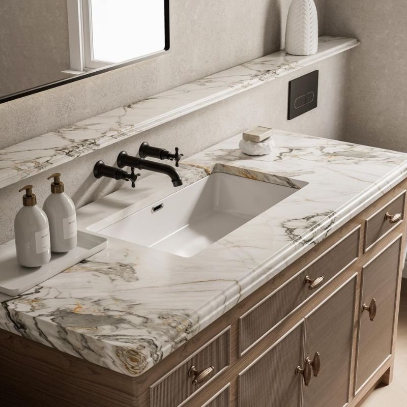 Solid wood bathroom vanity cabinet