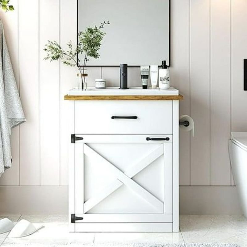 farmhouse style vanity cabinet