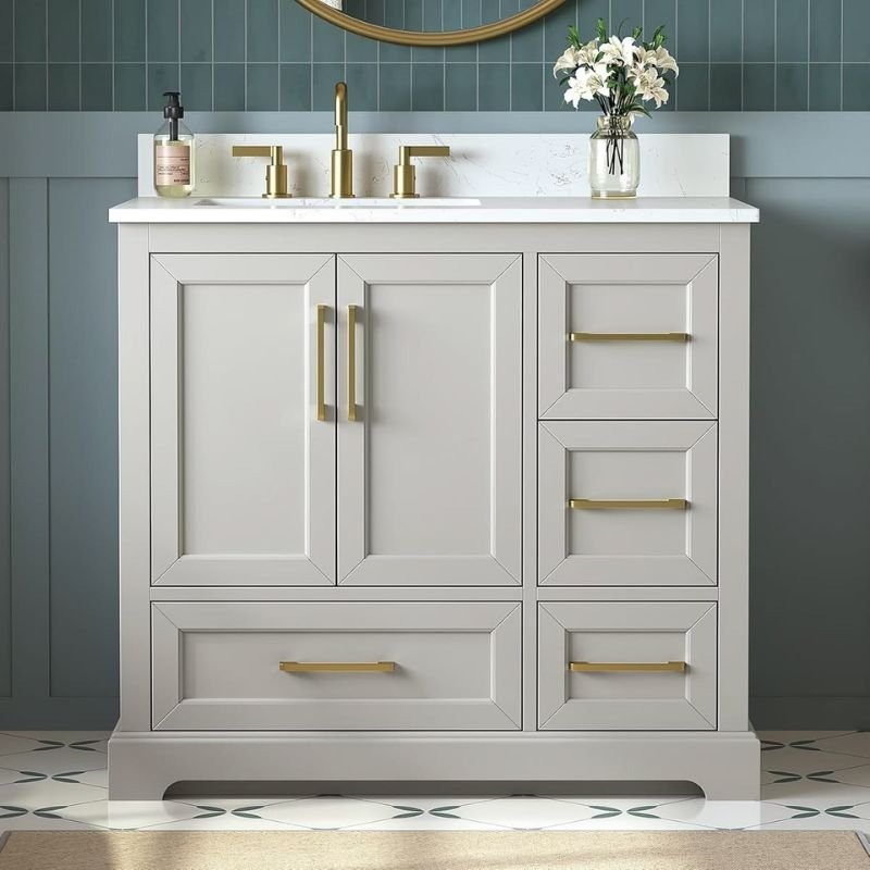 transitional bathroom vanity design