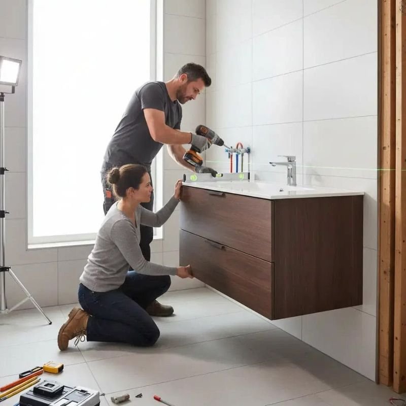 Installing a bathroom vanity step by step