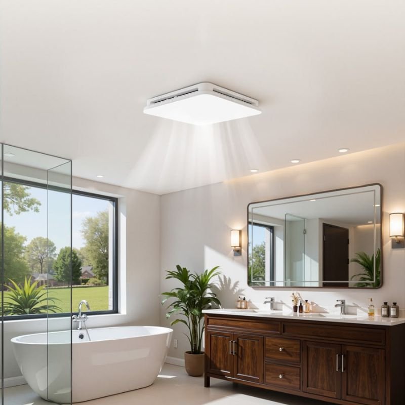Installing bathroom exhaust fan with light