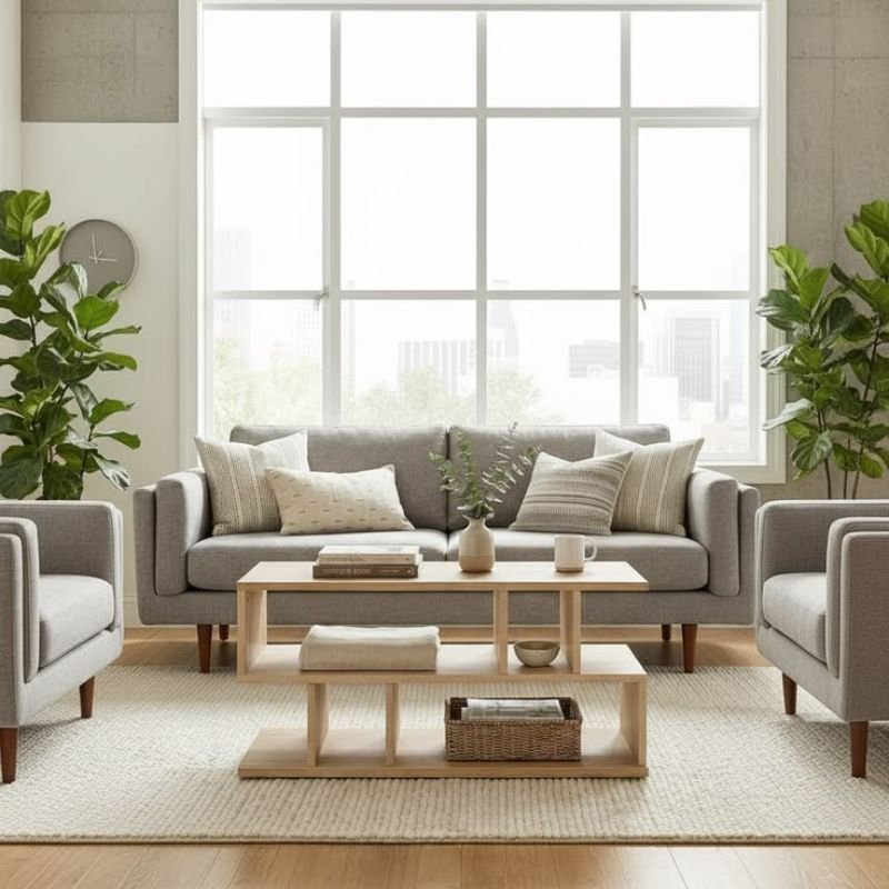“Living room sofa set sizing and layout guide”