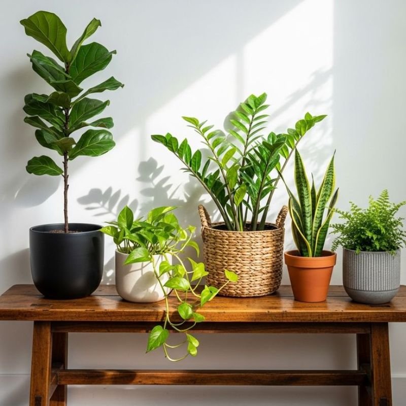 monstera deliciosa tall indoor plant with split leaves in home