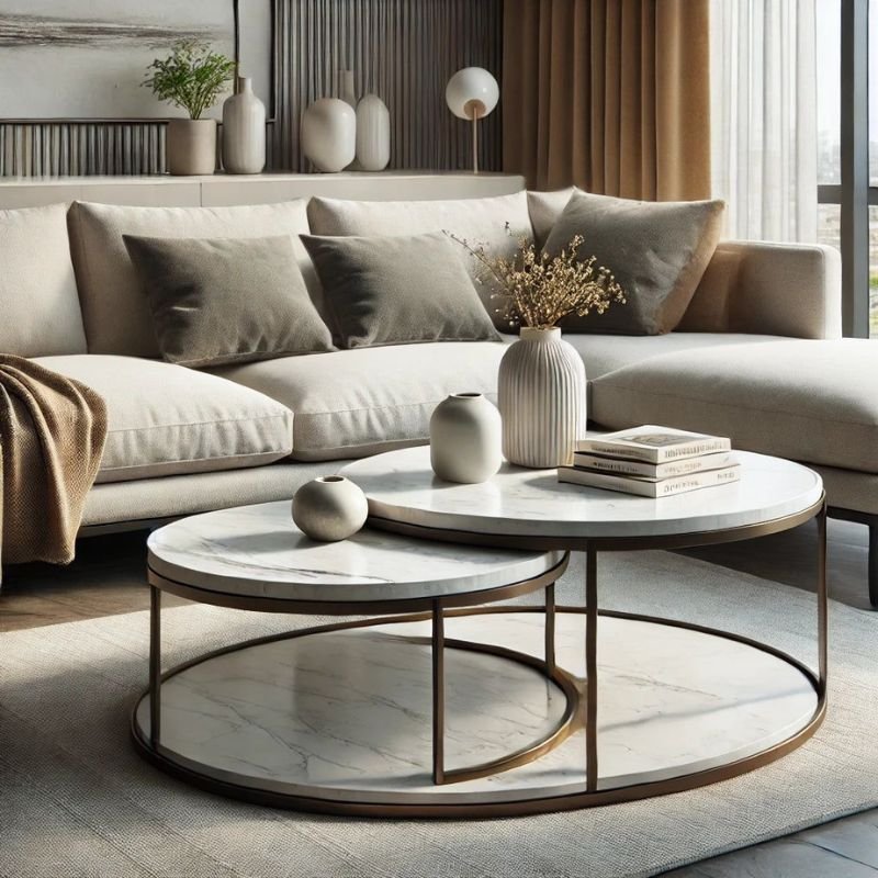 “Space saving nesting living room table sets for small modern apartments”
