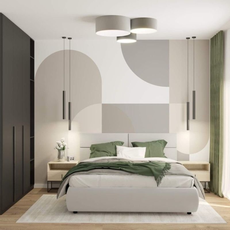 simple paint accent wall ideas with color blocking design