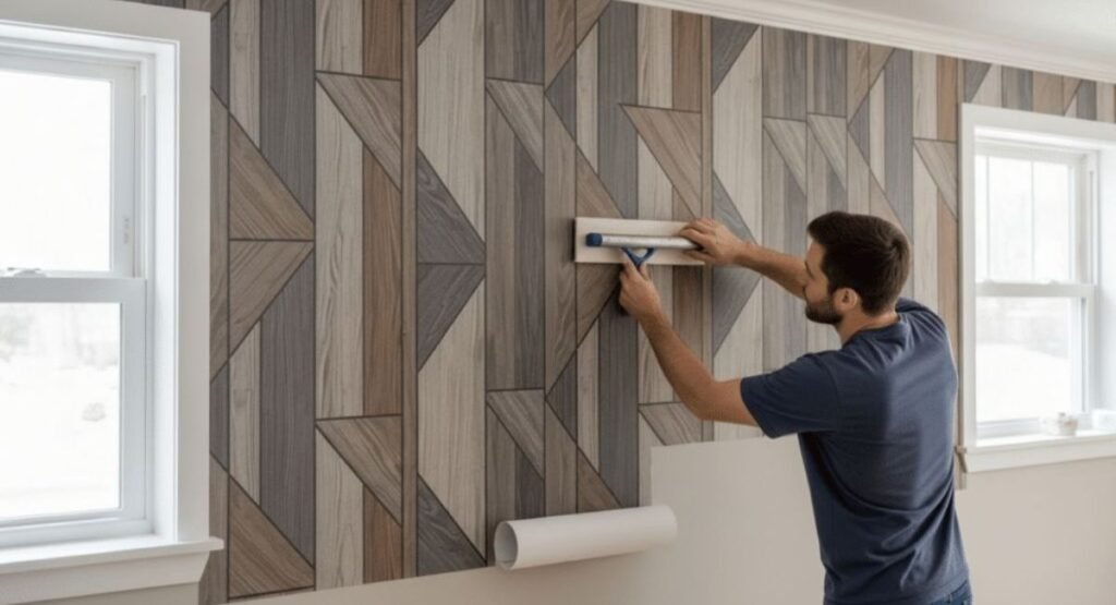 Easy peel-and-stick wall decor installation