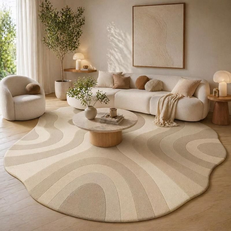 “Large living room rug size guide for different room layouts”