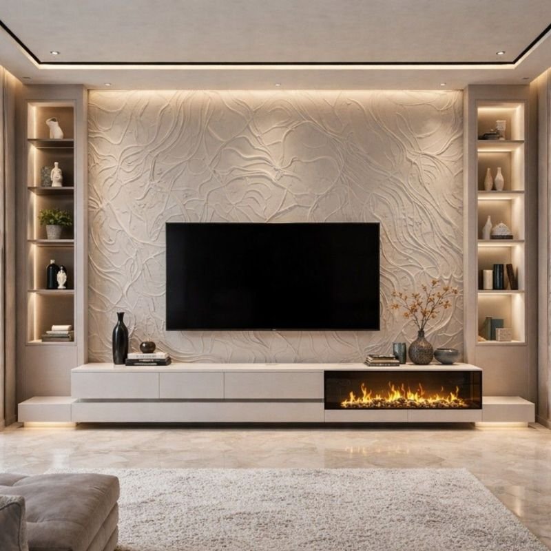 luxury stone accent wall ideas for living room interior