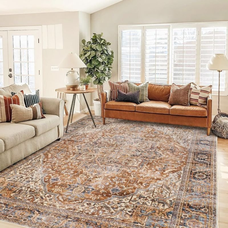 “Perfect Dining Room Rug color coordination with dining furniture”