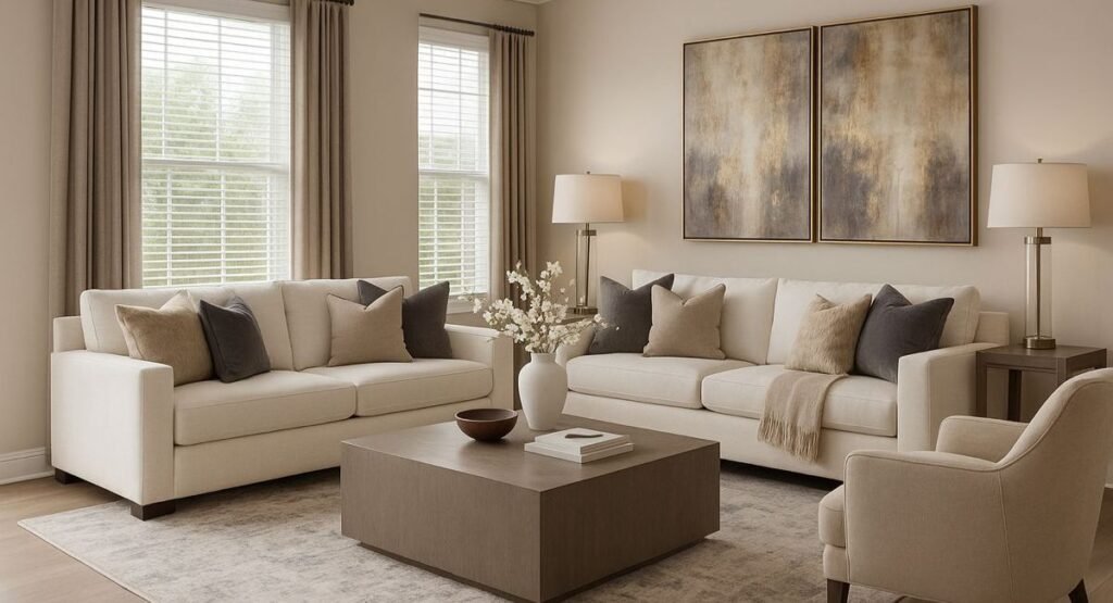 “Classic 3-2-1 living room sofa set arrangement”