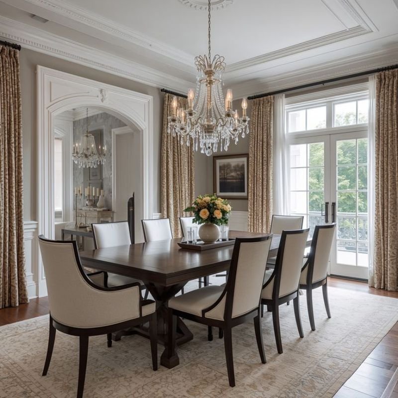Correct chandelier hanging height above a dining room table