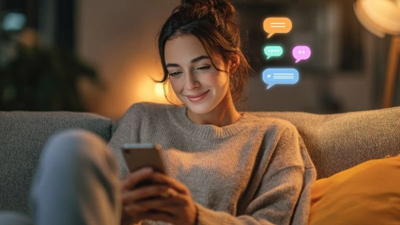 Person finding emotional support through online recovery meetings